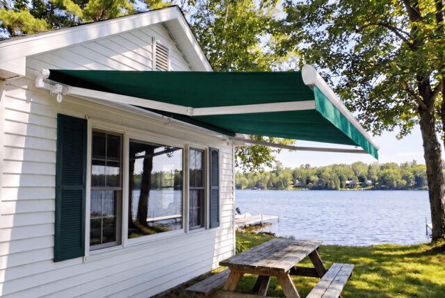 Can I leave my awning extended in windy weather?
